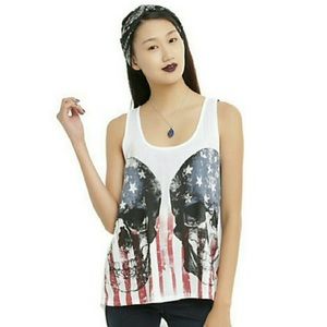 Hot topic skull hi low tank top NWOT